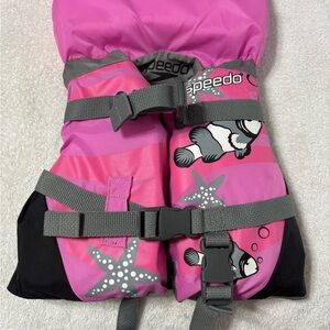 Speedo Infant Life Jacket in Gray and Pink